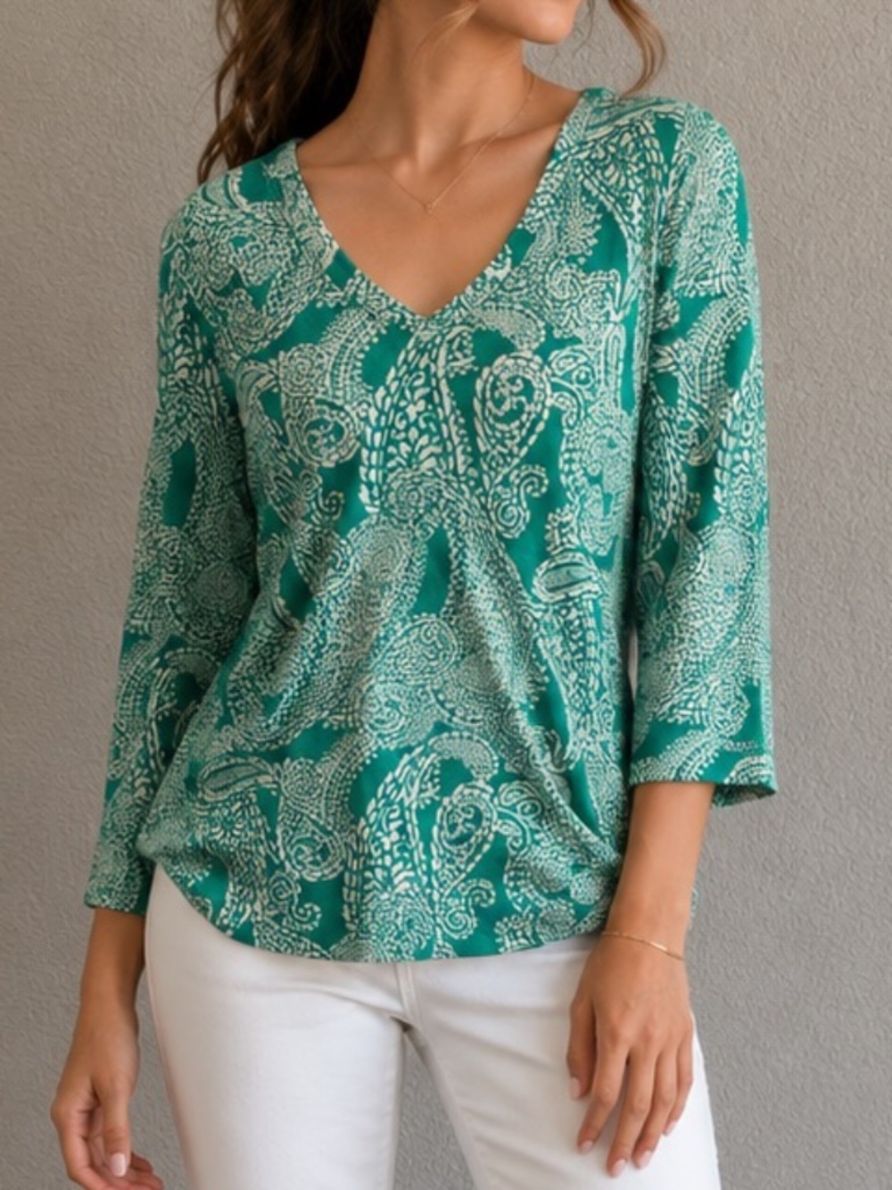 Chico's Top Paisley 3/4 sleeve Size 0 (S)